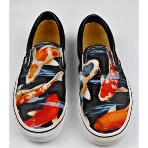 Size M7.5 W9 - VANS Pro Koi Fish Black Slip On Shoes Old Skool